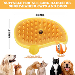 3-in-1 Mango-Shaped Steaming Pet Grooming Brush for Dogs & Cats
