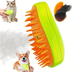 3-in-1 Mango-Shaped Steaming Pet Grooming Brush for Dogs & Cats