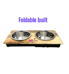 Wooden Elevated Dog Double Diner Bowl Stand – Adjustable & Stylish Pet Feeder