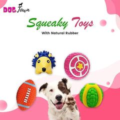 Squeaky Dog Toys Set of 4 - Fun and Durable Latex Chew Toys for Dogs