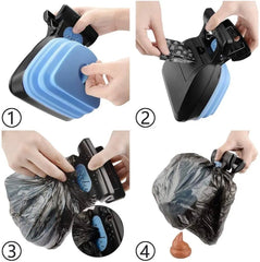 Portable Dog Poop Scooper with Waste Bags & Clip-On Design