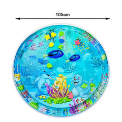 Pet Cooling Water Bed – Anti-Scratch Summer Mat with Air Pump & Floating Fish Toys | For Cats & Small Dogs | Indoor/Outdoor Use