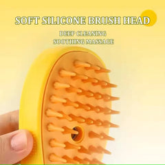 3-in-1 Mango-Shaped Steaming Pet Grooming Brush for Dogs & Cats