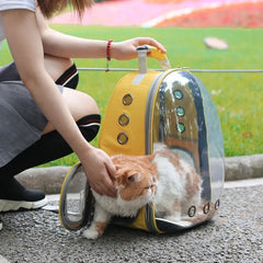 Space Capsule Pet Backpack - Stylish Carrier for Cats and Small Dogs