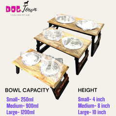 Wooden Elevated Dog Double Diner Bowl Stand – Adjustable & Stylish Pet Feeder