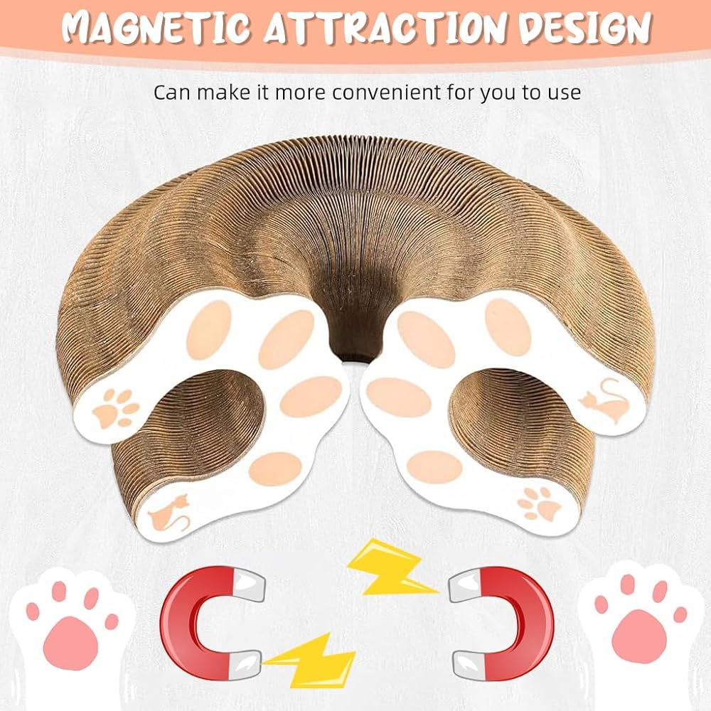 Folding Cat Scratcher Toy with Ball Track