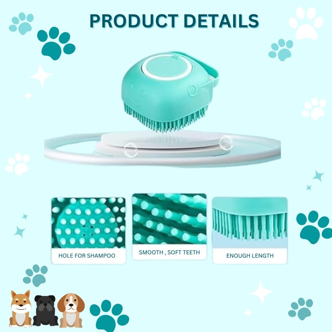 Pet Bath Brush | Soft Silicone Bristles Pet Grooming, Bathing & Massage Brushes | Dog And Cat Accessories