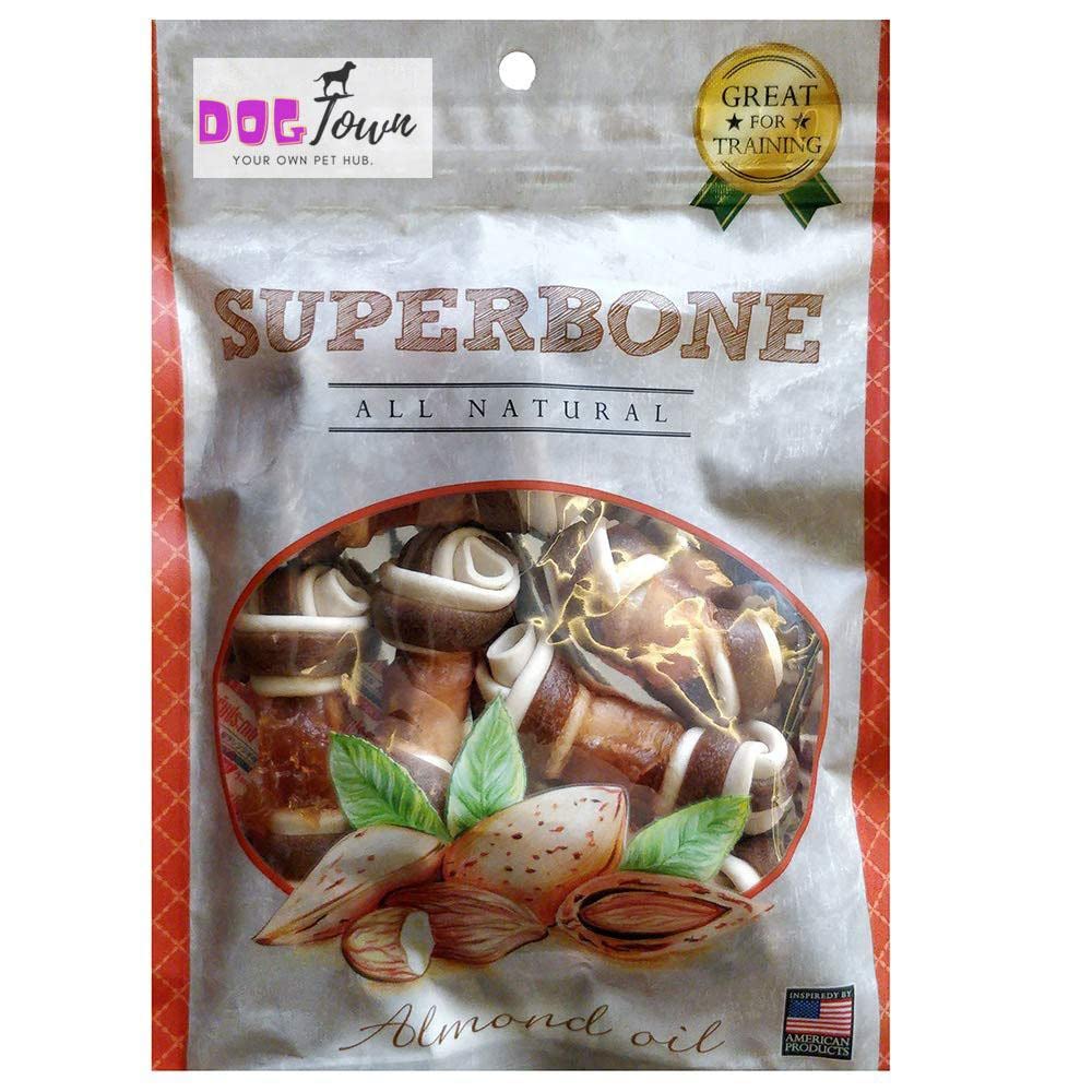 Superbone Chicken Knotted Bone 9 in 1 Dog Treat (Almond Oil)