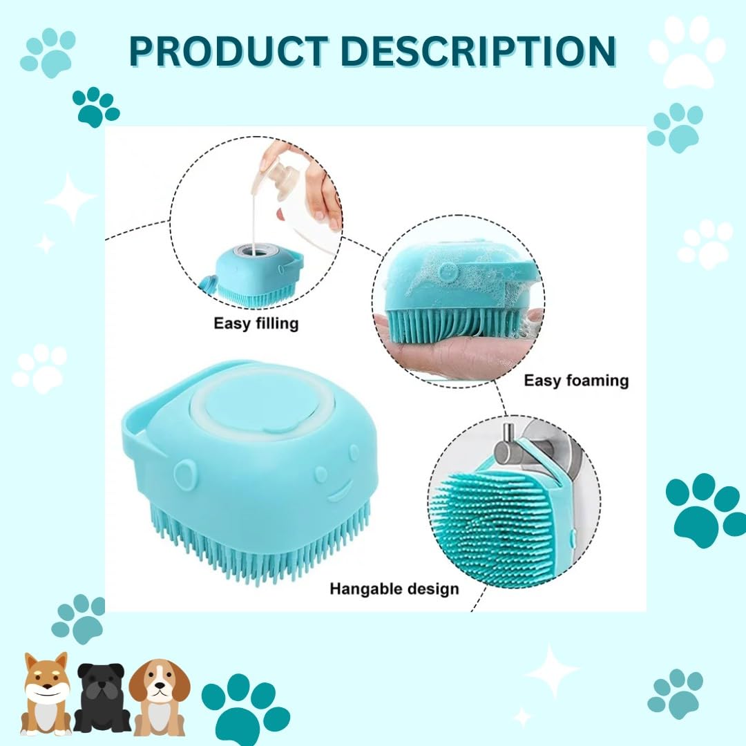 Pet Bath Brush | Soft Silicone Bristles Pet Grooming, Bathing & Massage Brushes | Dog And Cat Accessories