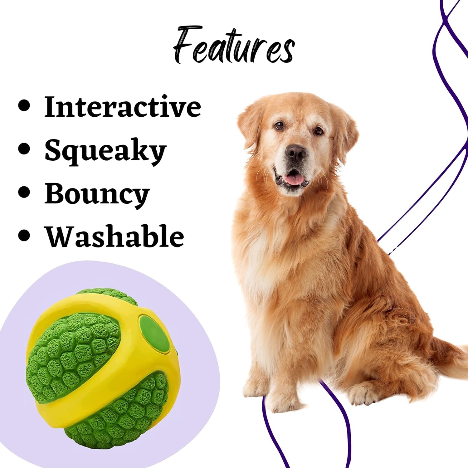 Squeaky Dog Toys Set of 4 - Fun and Durable Latex Chew Toys for Dogs