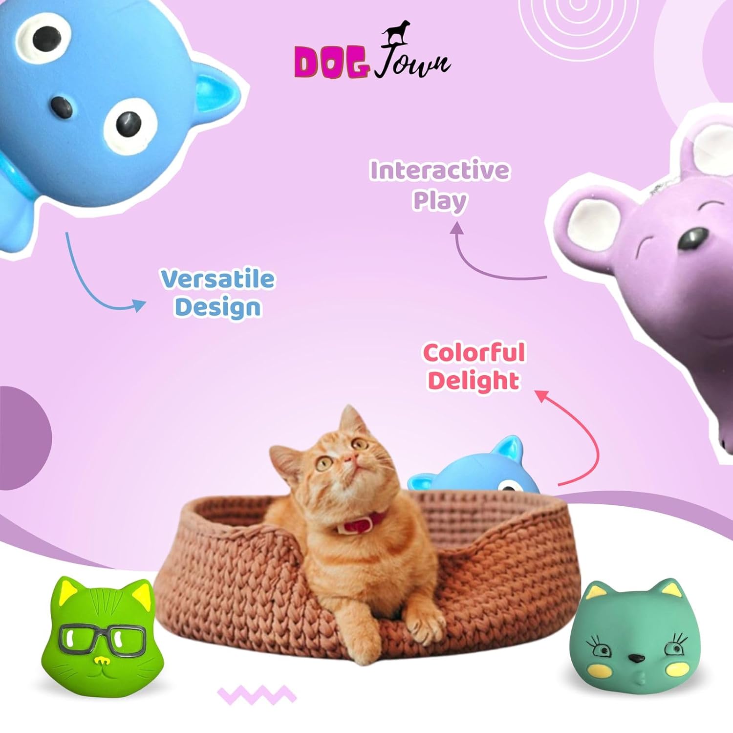 Interactive Squeaky Toy for Pets - Grape Shaped