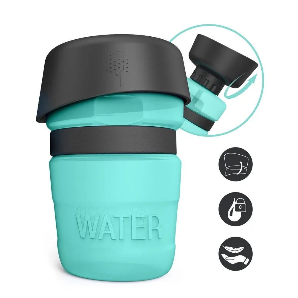 Portable Dog Water Bottle with Collapsible Bowl