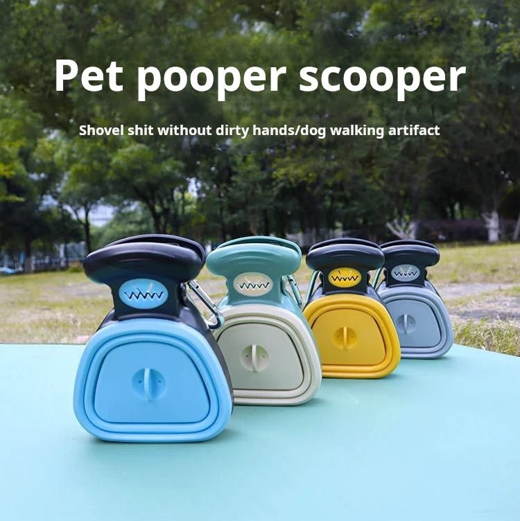 Portable Dog Poop Scooper with Waste Bags & Clip-On Design
