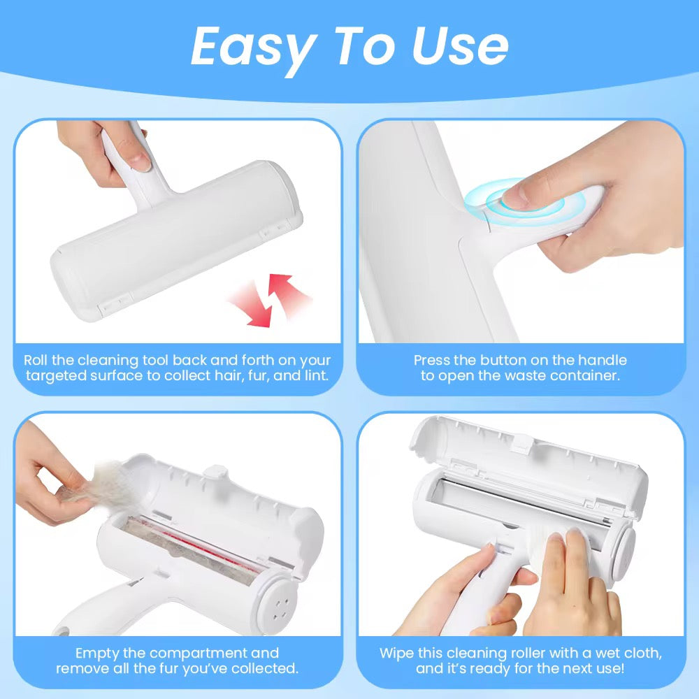 Self Cleaning Reusable Pet Hair Remover Roller Brush – Dog & Cat Fur Brush for Furniture, Clothes, Sofa & Carpet - Bestseller 🔥