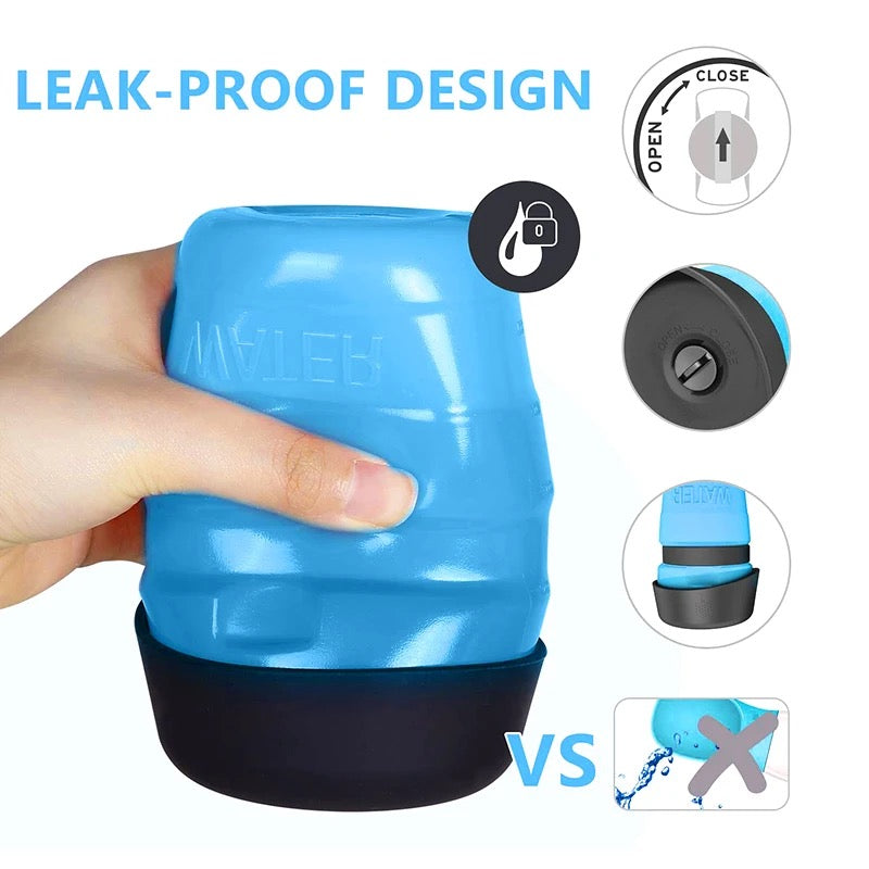 Portable Dog Water Bottle with Collapsible Bowl