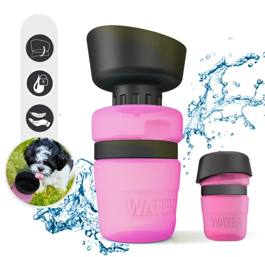 Portable Dog Water Bottle with Collapsible Bowl