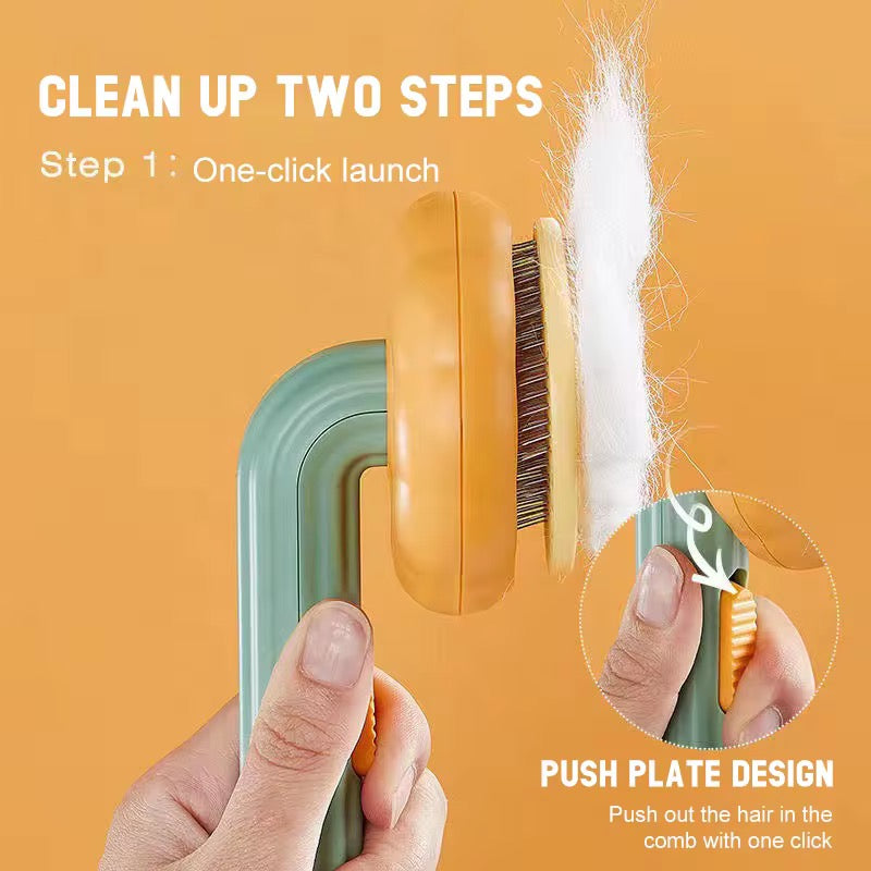 Pet Pumpkin Self-Cleaning Grooming Brush