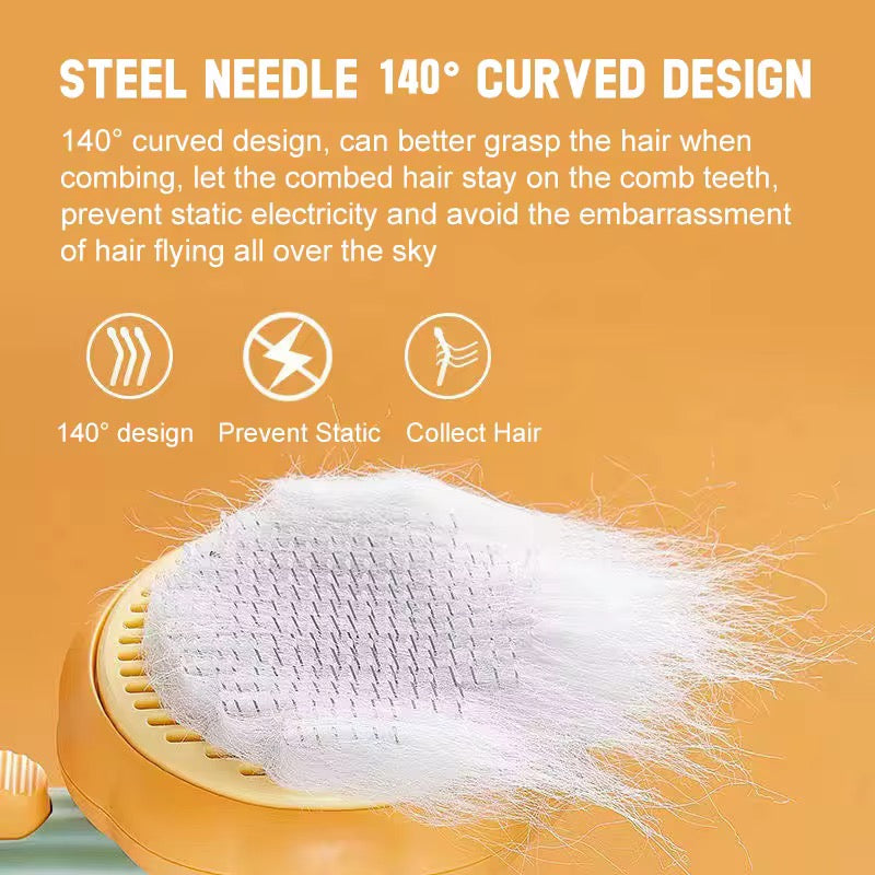 Pet Pumpkin Self-Cleaning Grooming Brush