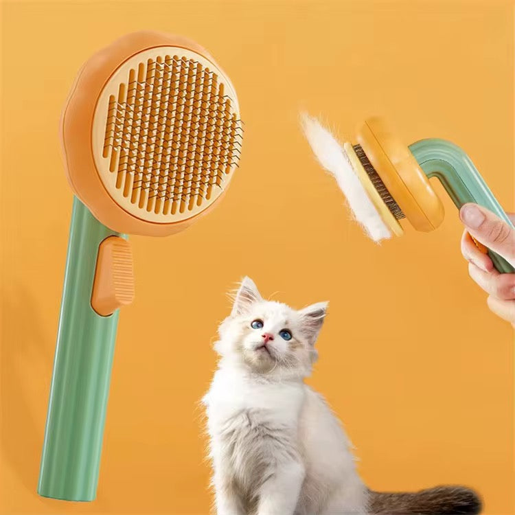 Pet Pumpkin Self-Cleaning Grooming Brush