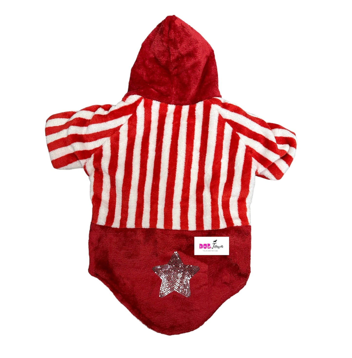 DOGTOWN Flannel Stretchable and Soft Material Hoodies for Small, Large Dogs | Red |