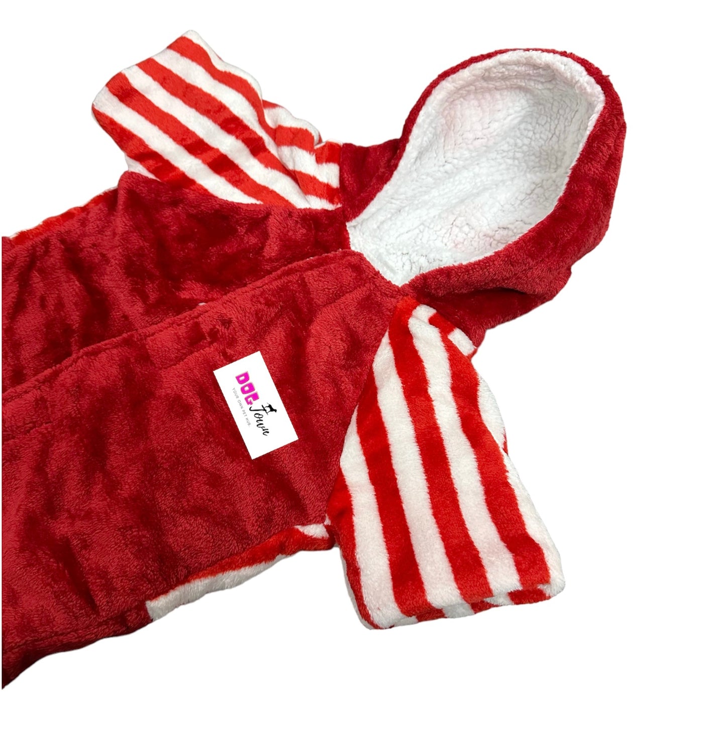 DOGTOWN Flannel Stretchable and Soft Material Hoodies for Small, Large Dogs | Red |