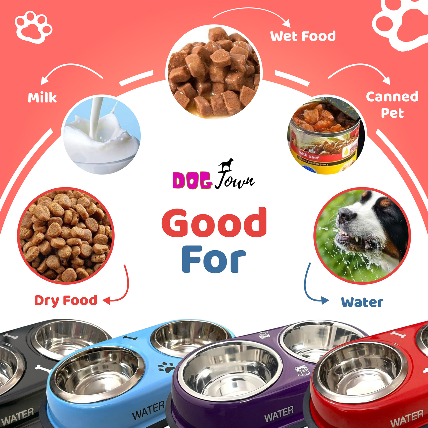 Ultimate Pet Dining Combo: Steel Double Diner Bowls + Superbone Stickes Pack of 4 | 30% Off