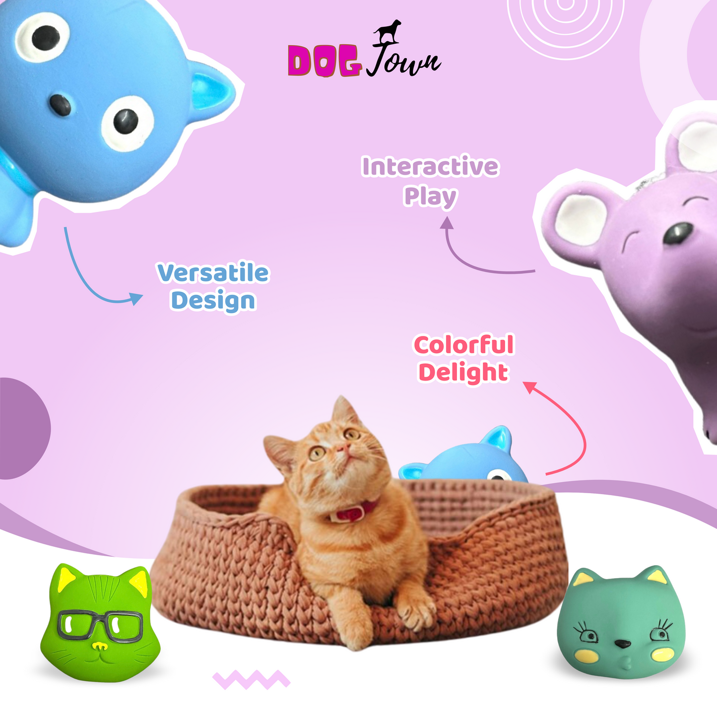 5 Interactive Soft Toys for Dogs (Color May Vary)