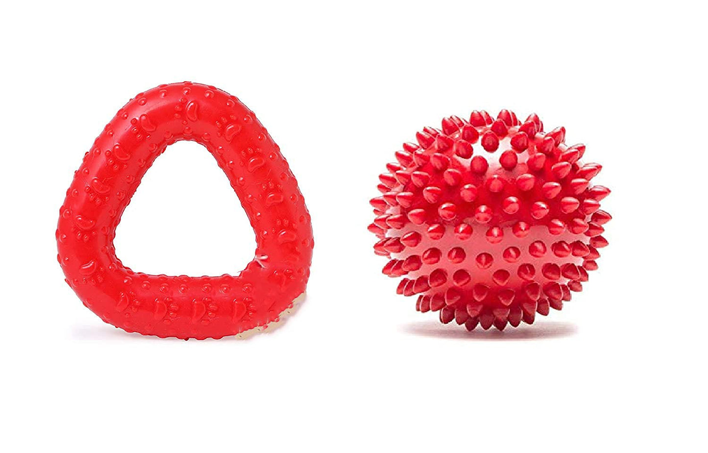 Spike Ball and Trio Ring Rubber Chew Toy