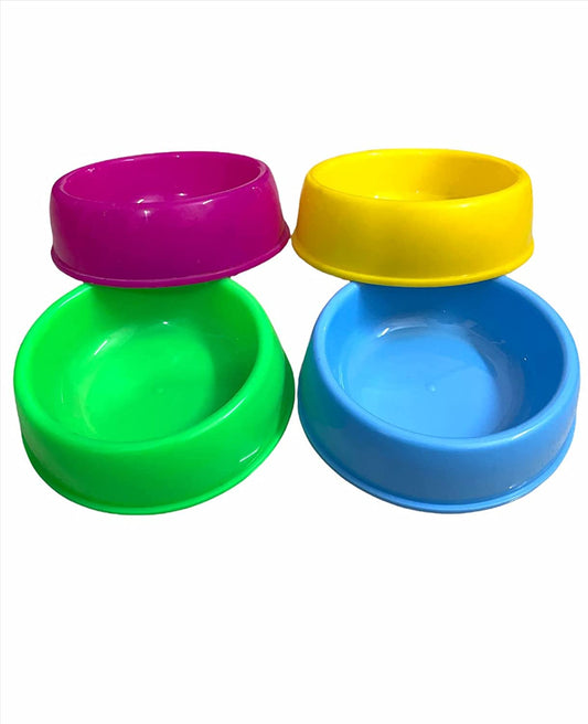 Plastic Dog Bowls Pack of 5 (Color May Vary)