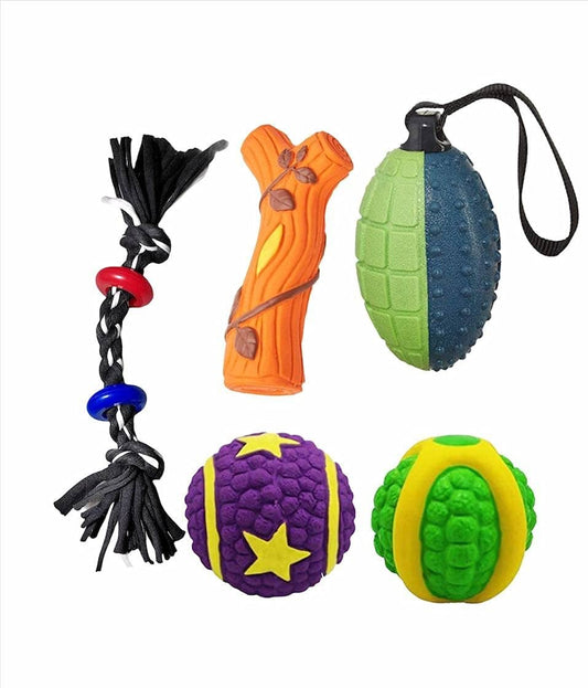 5 Interactive Soft Toys for Dogs (Color May Vary)