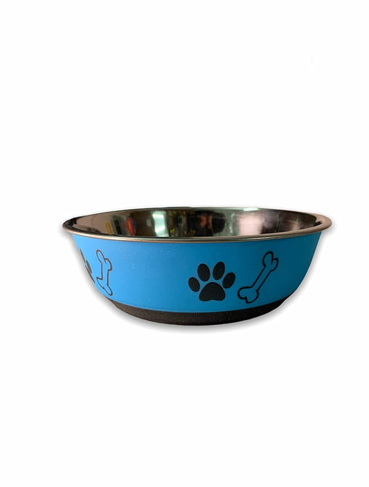 Stainless Steel Bowl with paw Bone Print