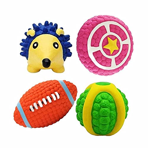 4 Attractive Squeaky Toys (Natural Rubber)