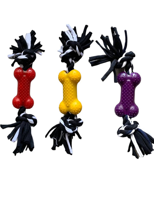 Pet Rope with Bone Toys Bite Resistant (Color May Vary)