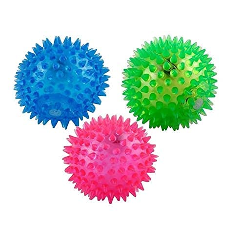 Rubber Spiked Ball Chew Toy Set of 3 (Color May Vary)