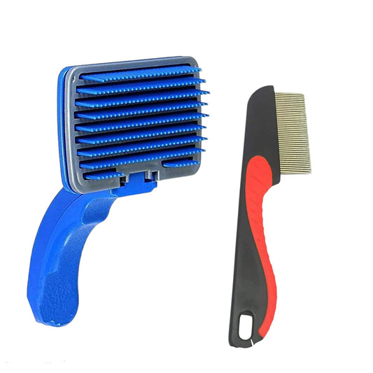 Grooming & Deshedding Combo Pack of Plastic Slicker Brush (Color May Vary)