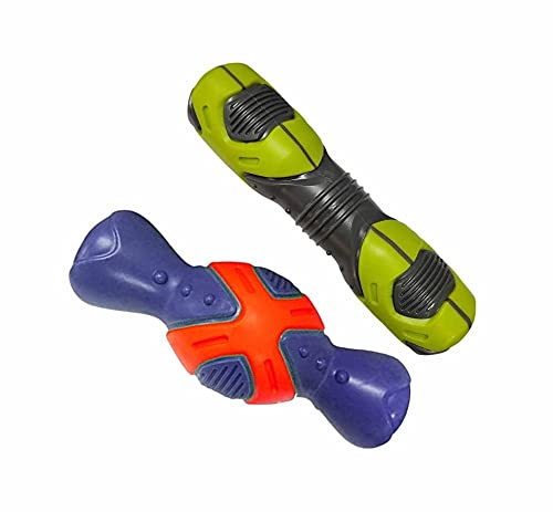 Squeaky Cross Saber Toy & Rugby Bone Future Toy combo (Color May Vary)