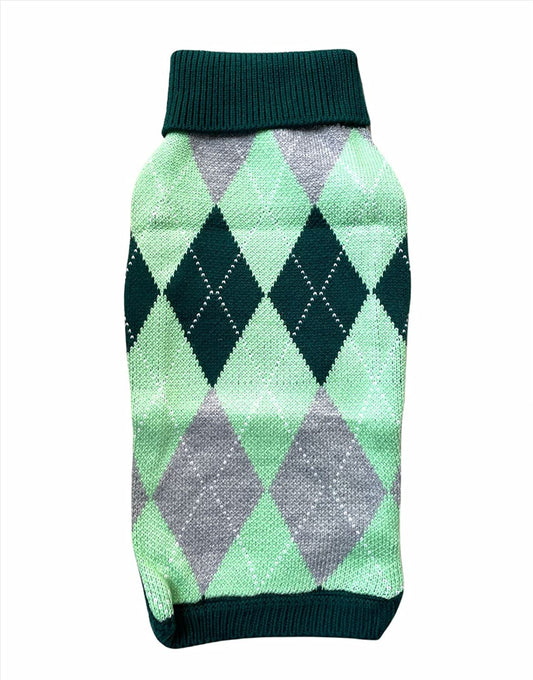 Classic Cosy Check Sweater for Dogs (Green)