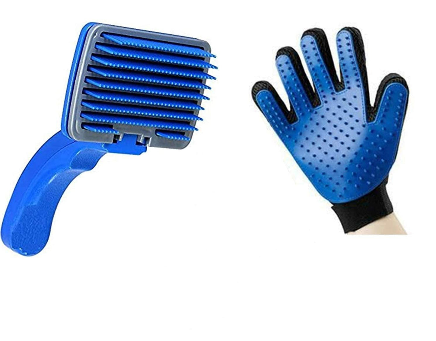 Pet Hair Remover Glove and Slicker Brush (Combo of 2)