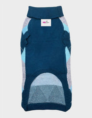 Classic Cosy Check Sweater for Dogs Cyan