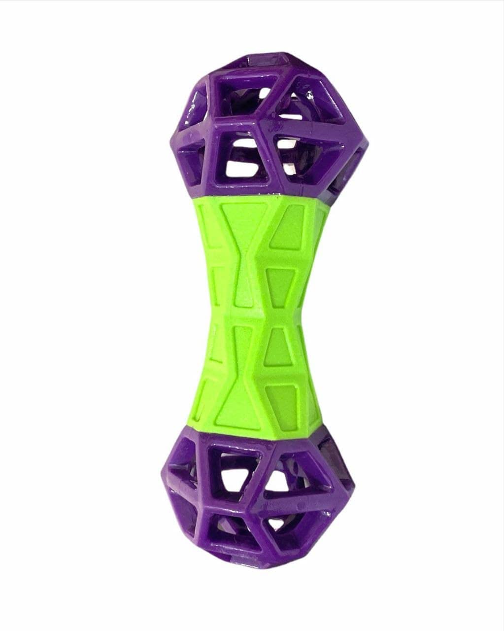 Chewing Dumbbell Shape Rubber Toy with Air Hole ( Color May Vary)