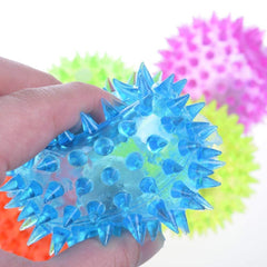 Rubber Spiked Ball Chew Toy Set of 3 (Color May Vary)