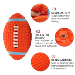 Eetoys Dog Latex Squeaky Rugby Ball Toy