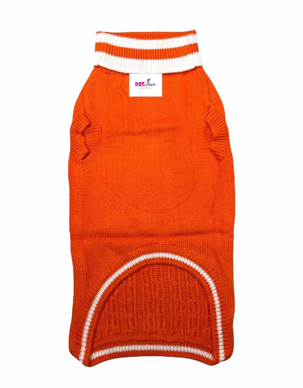 High Neck Round Dog Sweater Orange