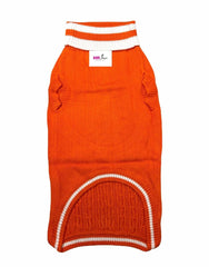 High Neck Round Dog Sweater Orange