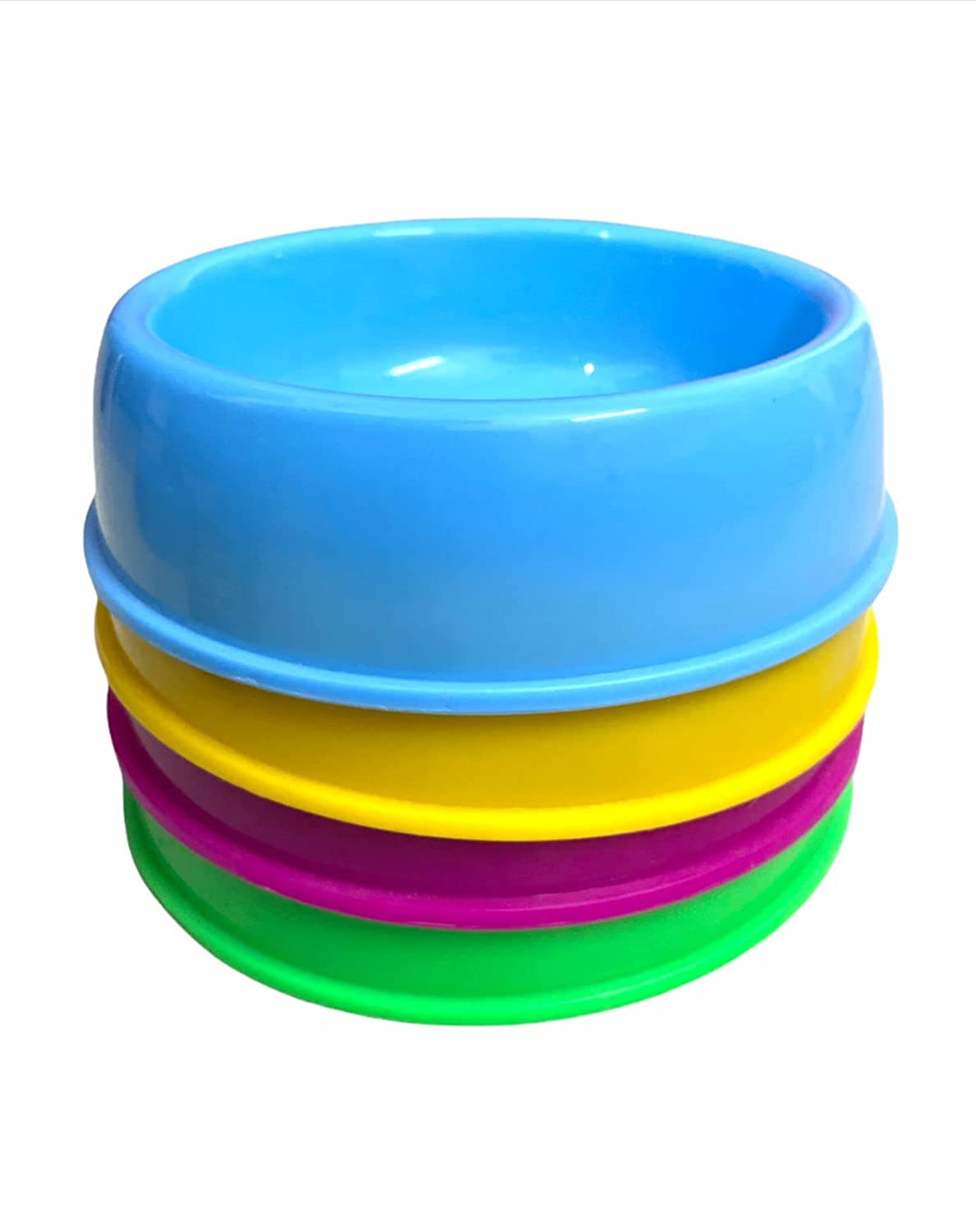 Plastic Dog Bowls Pack of 5 (Color May Vary)