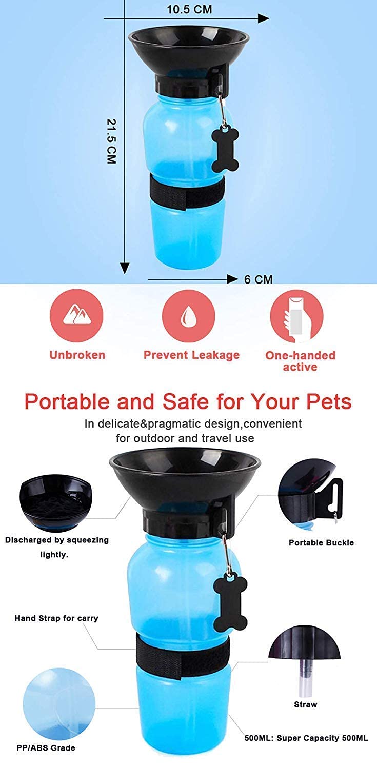 Portable Water Feeder Bottle and Poop Bag Holder