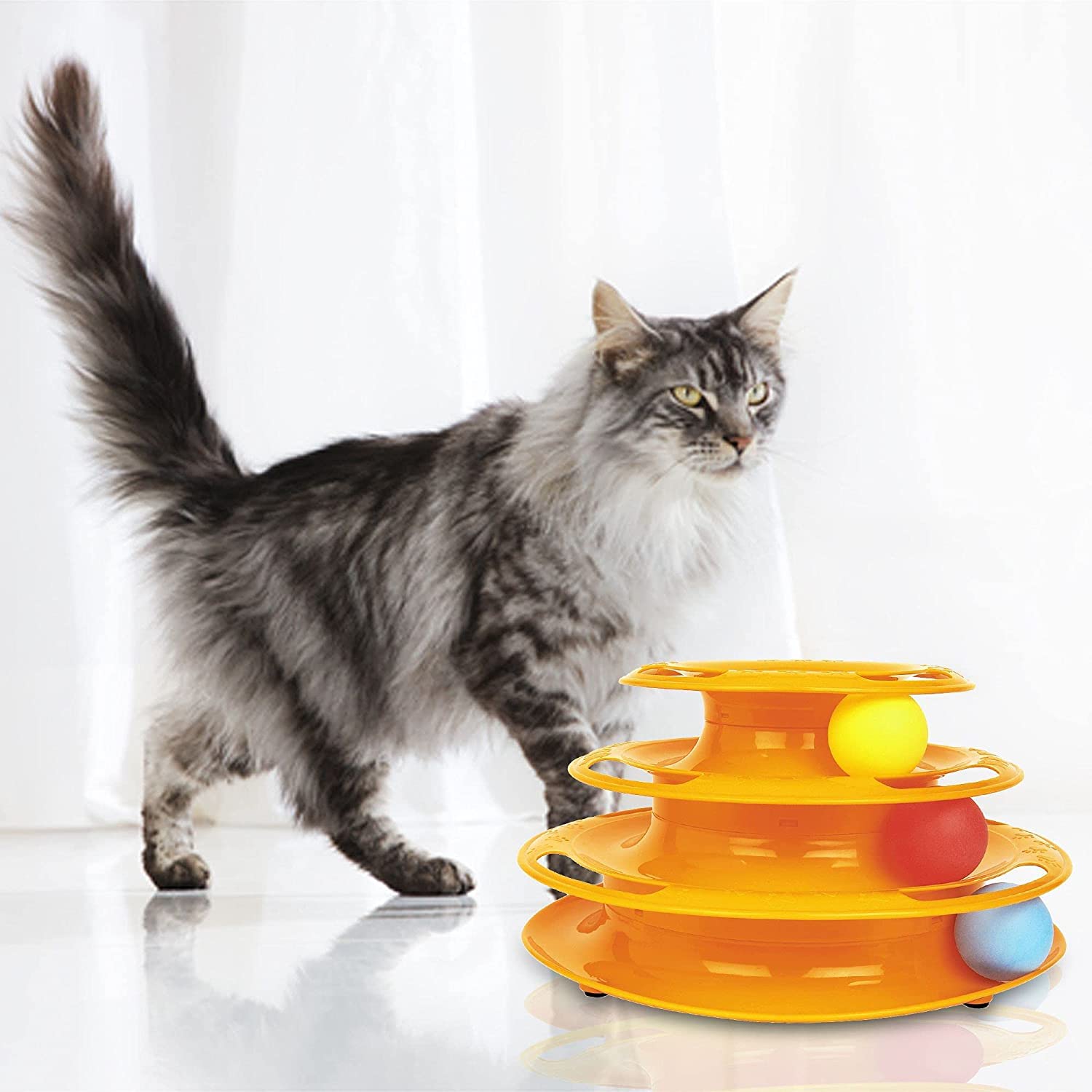 Tower of Tracks Cat Turntable Toy (Colour May Vary)