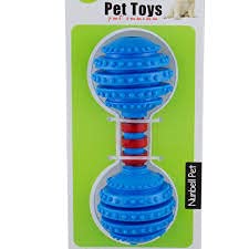 Nunbell Dumbell Shape Soft Chew Toy (Color May Vary)