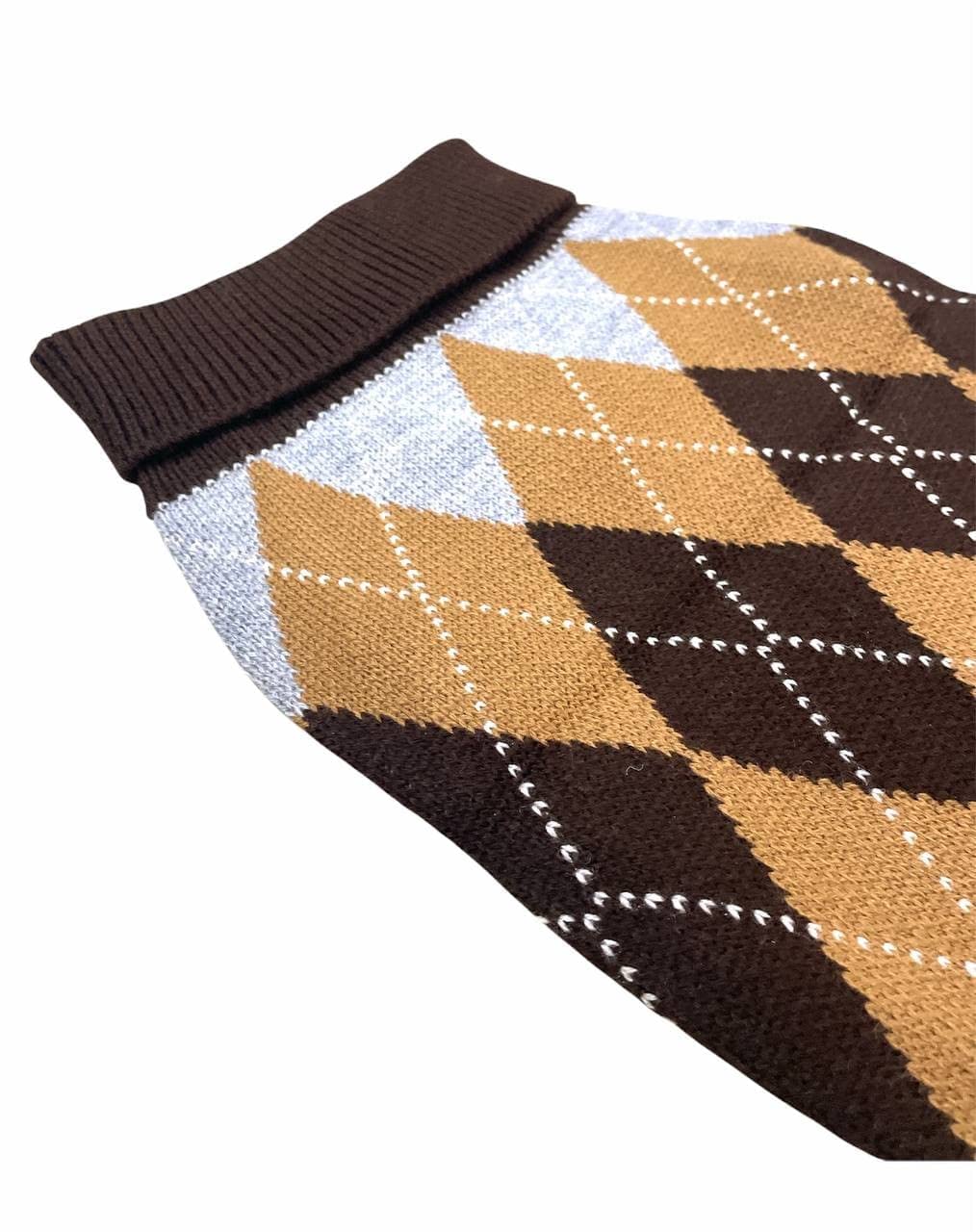 Classic Cosy Check Sweater for Dogs (Brown)