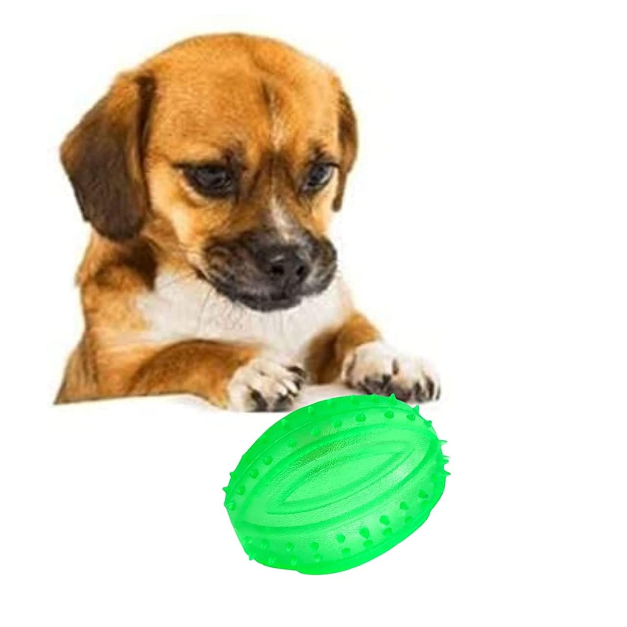 Soft Rugby with Bell Squeaky Dog Toy